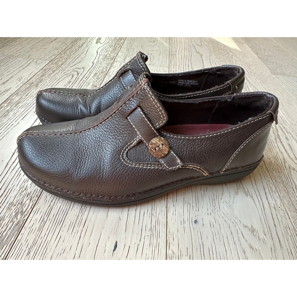 Croft & Barrow Womens Brown Leather Ortholite Loafers Slip On Shoes 7.5 M